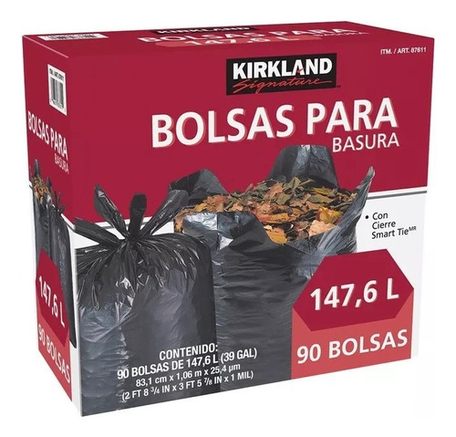 Kirkland Signature, Bolsas Para Basura De Plástico 90 Piezas