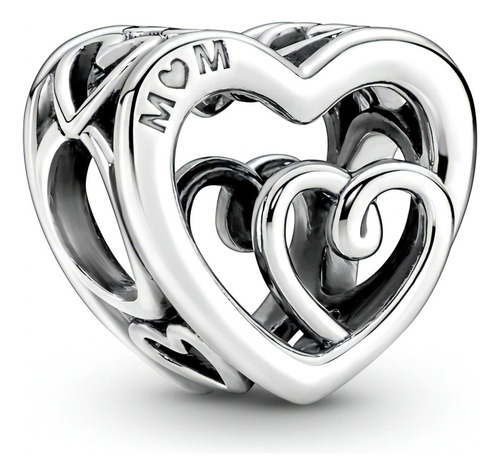 Charm Corazones Entrelazados Con Infinito Color Plata