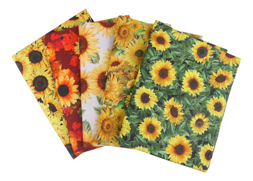 10 Piezas De Tela De Otoño, Patrón De Girasol, Material