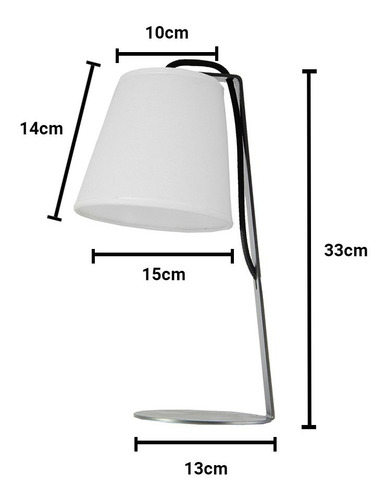 Imagen 2 de 10 de Velador Lampara Moderno Con Pantalla Lampara Led Plata Negro