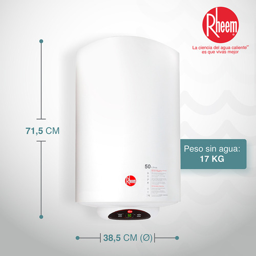 Calentador De Acumulación Eléctrico 50 Litros 110v Rheem