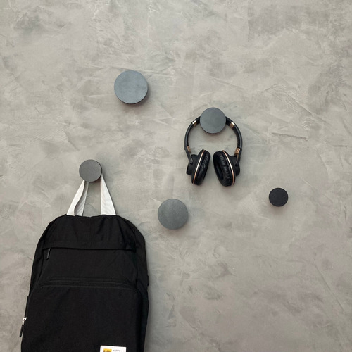 Kit 5 Ganchos De Parede Com 5 Tamanhos Mdf 6mm Laminado Cor Preto