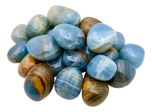 Piedra Onix Azul Cielo Rolada X 3 Unidades - Intikilla
