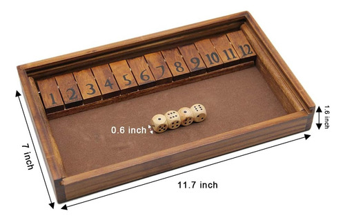 Juego De Dados De Madera Shut The Box Para Niños Y Adultos
