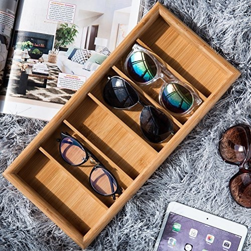 Mygift Bambu 6-slot Y De Sol Eyewear Visualizacion Bandeja