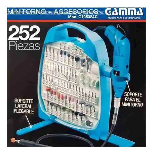 Minitorno Gamma 130w + 252 Accesorios Mini Torno G19502ac Frecuencia 50 Hz Potencia 130 W
