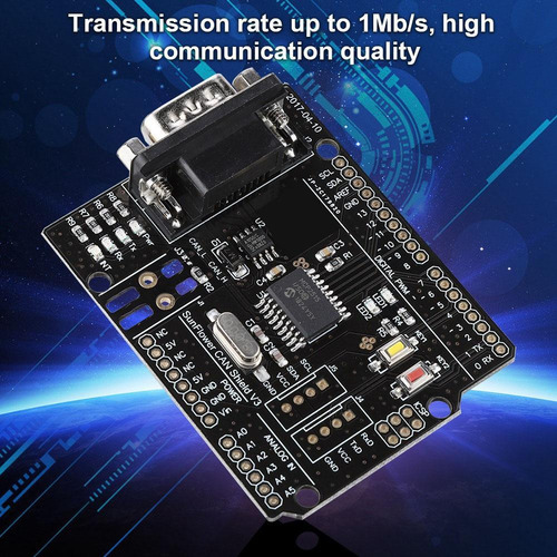 Imagen 9 de 9 de Hw-a001 Sub-d Can Bus Shield Mcp2515 Placa De Expansión Mou