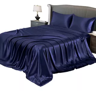 1800 Satin Double Bed Set 4 Pieces