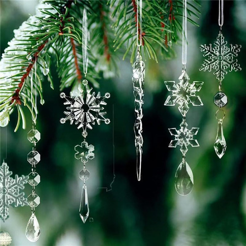 Adornos For Arbol De Navidad, 10pcs Acrílico Copos De Nieve