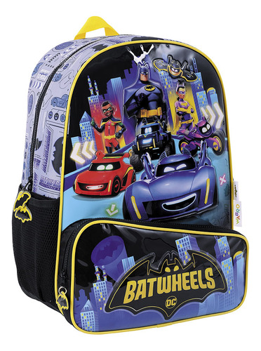 Batwheels Mochila 16 Espalda Multipersonajes Negro Wabro