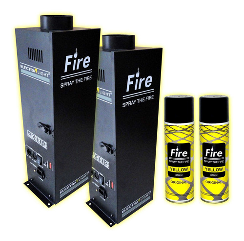 Kit 02 Maquinas De Fogo Dmx / Fire Machine Spray - Com Refil