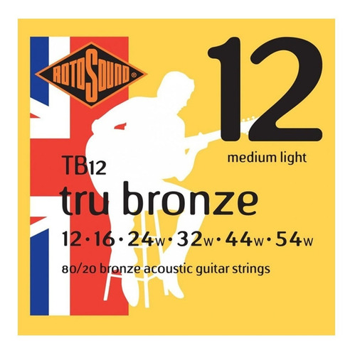 Encordado P/ Guitarra Acústica 12-54 Rotosound Tb12 Oferta!