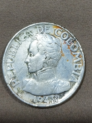 Moneda De Plata 50 Centavos Colombia 1948