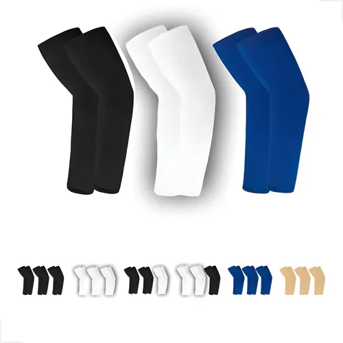 Kit 03 Par Manguito Proteção Solar Braço Ciclismo Moto Volei Cor Preto-branco-azul Tamanho Único