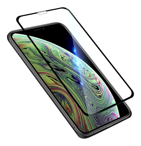 Mica Cristal Templado 5d 9h Para iPhone X Xs Con Marco Color