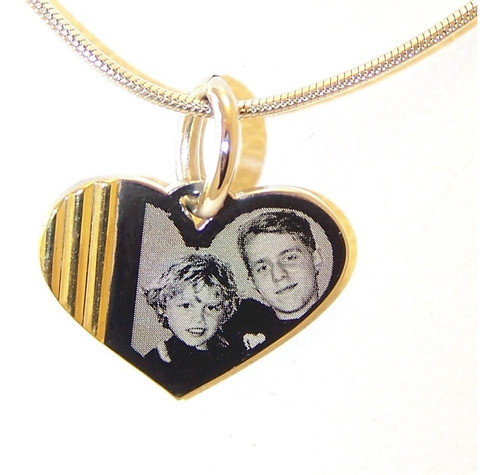 Dije Foto Medalla Acero Quirúrgico Corazón 15x20mm
