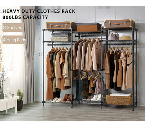 Finnhomy Portable Clothes Rack Para Colgar Ropa Heavy Duty C