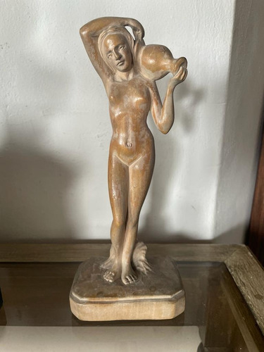 Mujer Baco, Escultura Griega Talla Madera, Wengue Claro