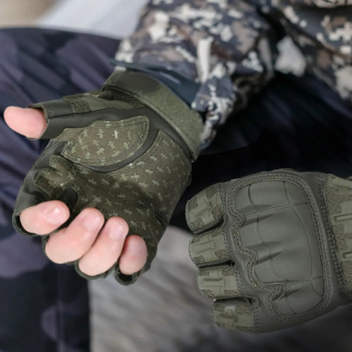 Guantes Tácticos Militares Motocicleta Medio Dedo Protección