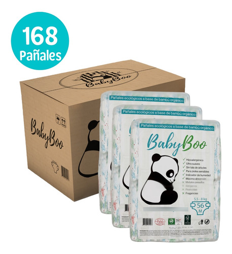 Babyboo Pañales Ecológicos  Y Biodegradables - Talla M