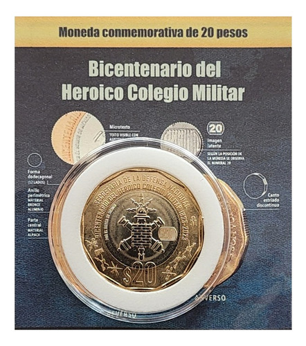 Blister 20 Pesos Bicentenario Del Heróico Colegio Militar