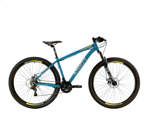 Bicicleta Mtb Athor Android Aro 29 Shimano 3x7v Freios Disco Cor Azul/amarelo Tamanho Do Quadro S(15) 1,58m A 1,71m