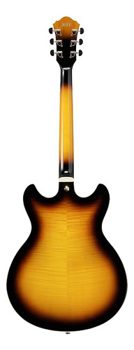 Guitarra Ibanez As93Fm 2023 Indosenia Semi Hollow de Arce Flameado Para Diestro Color Antique Yellow Sunburst