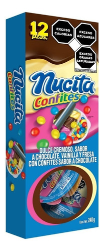 Nucita Confites Dulce Cremoso Chocolate Vainilla Fresa 12 Pz