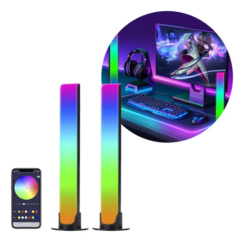 Barra Luces Led Inalambrico Gamer App Efecto Ritmo Voz Tv Pc Color de la luz RGB