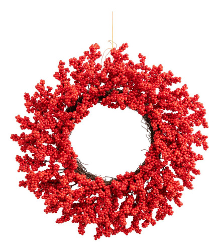 Corona De Frutos Rojos Para Puerta De Entrada, Corona