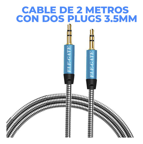 Cable De Audio De 3.5 Ft Macho A Macho Trenzado Aux Ele-Gate
