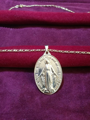 Imagen 8 de 9 de Cadena Baño De Oro 10k Con Virgen Prenda Collar