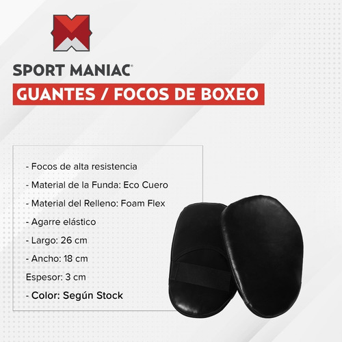 Imagen 2 de 4 de Sport Maniac Guantes Foco Boxeo Box Focos - Precio Por Par