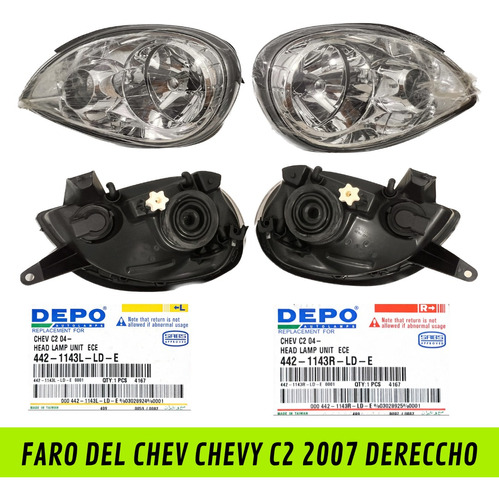 Faro Delantero Chevrolet  Chevy C2 2007 Izq Depo Original