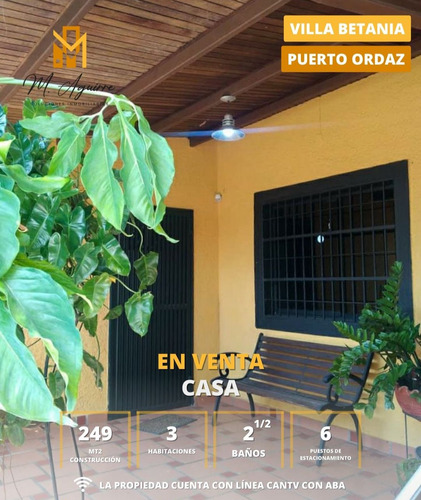 Casa En Venta, Urb. Villa Betania, Puerto Ordaz (ka)