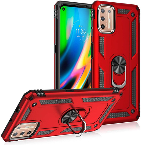 Funda Resistente A Golpes Con Anillo Para Motorola G9 Plus