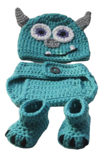 Pañalero Y Gorrito Tejido A Crochet De Zuly Monsterinc Bebés