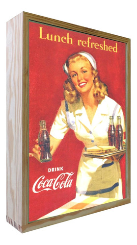 Ccretroiluminados Coca-cola Lunch Refreshed Cartel Vintage