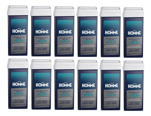 Depil Bella Cera Roll-on Kit 12uni Depil Homme Men 100g