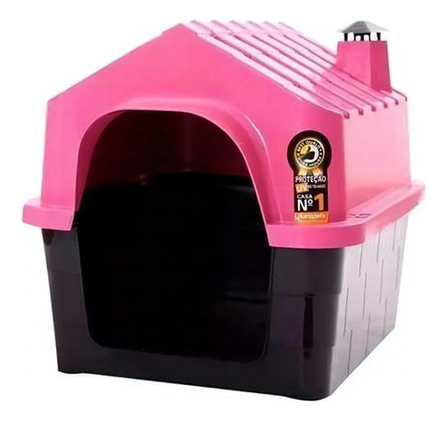 Casinha Durahouse Chaminé Rosa Tamanho 02 Cães - Durapets