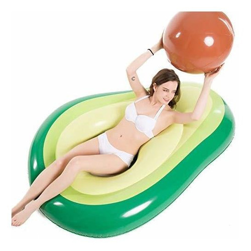 Inflable Para Alberca Aguacate Y Pelota 65 Pulgadas De Largo