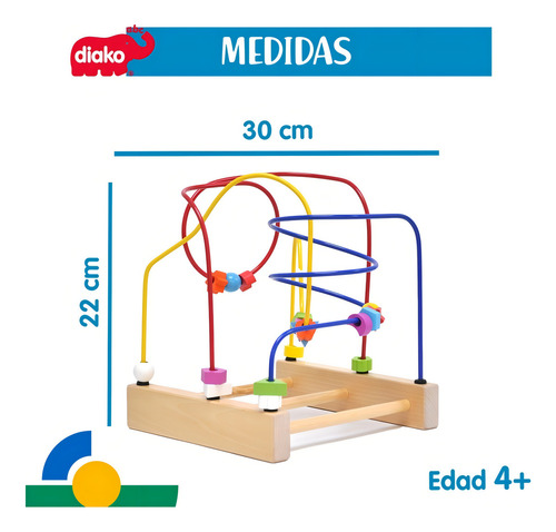 Laberinto Didactico 3 Caminos - Juguete Didactico | Diako Color Multicolor