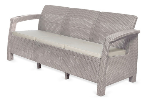 Sofa Tres Puestos Para Exterior Rattan Marca Mq