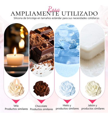 2pzs Moldes Silicona Flores Rosa Para Resina Velas Chocolate