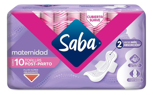 Toallas Saba Maternidad Post-Parto Suave 10 Unidades