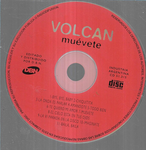 Grupo Volcan Album Muevete Sello Dbn Cd S/portadas