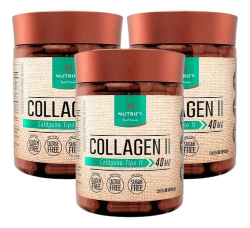 Colágeno Tipo 2 Uc 2 60 Cápsulas Nutrify Kit 06 Meses