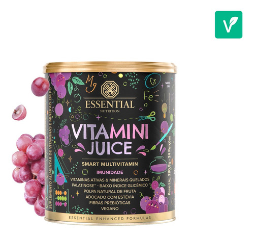 Vitamini Juice Infantil Uva (280,8g) Essential Nutrition