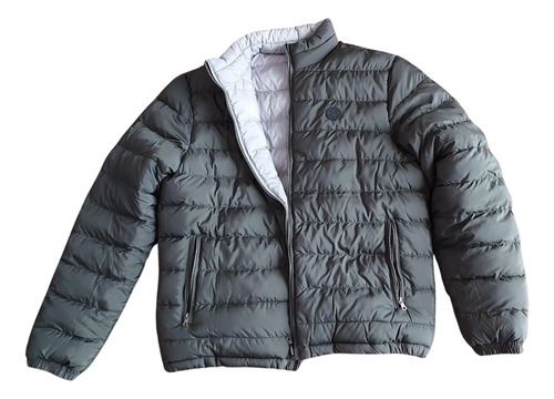 Campera Trek Kevingston Reversible Nueva Gris Y Verde Oscuro