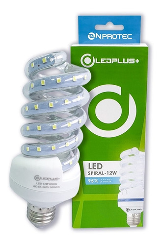 Bombillo Led 12w E27 Rosca Espiral 6500k Luz Blanca Ledplus